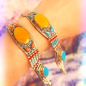 Amber Tibetan Hand Crafted Bracelet